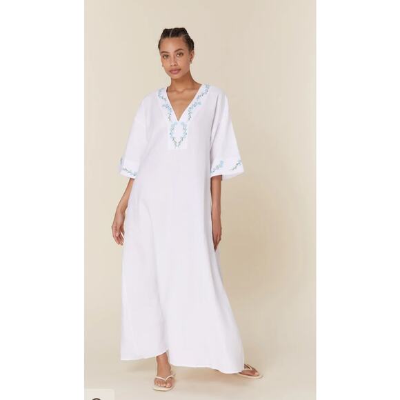 NWT Andie Swim X Fanm Mon Collaboration Kepez Linen Dress White Size Small - Picture 2 of 7